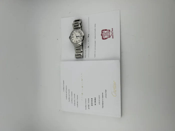 Cartier Ballon Bleu Silver Roman Numerals Dial on Stainless Steel Bracelet Ref. W6920046 with Papers 2016 - Image 7