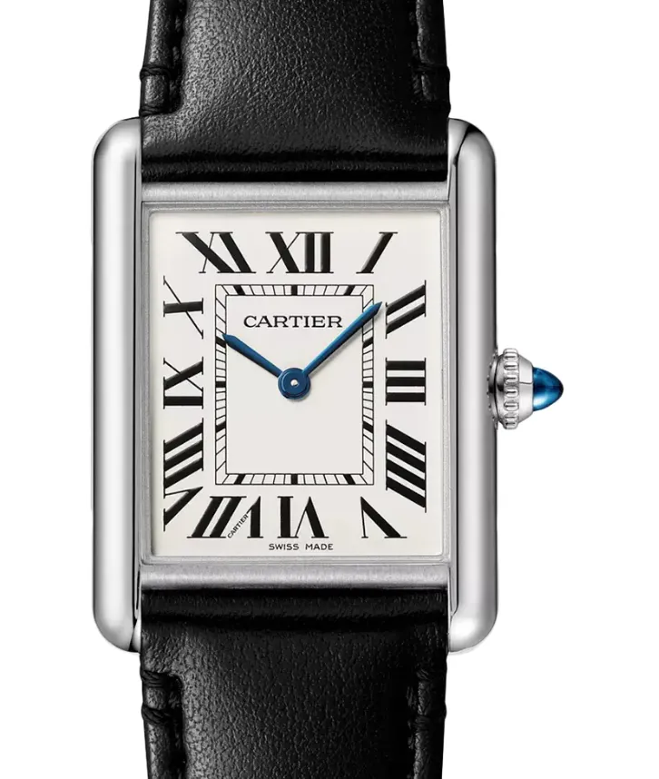 20917825_rais9cl1gq0pml2y6y64whb0xvb3.webp Cartier Tank Must Silver Roman Numerals Dial on Generic Black Leather Band Ref. WSTA0059 with Card 2022 - Image 1