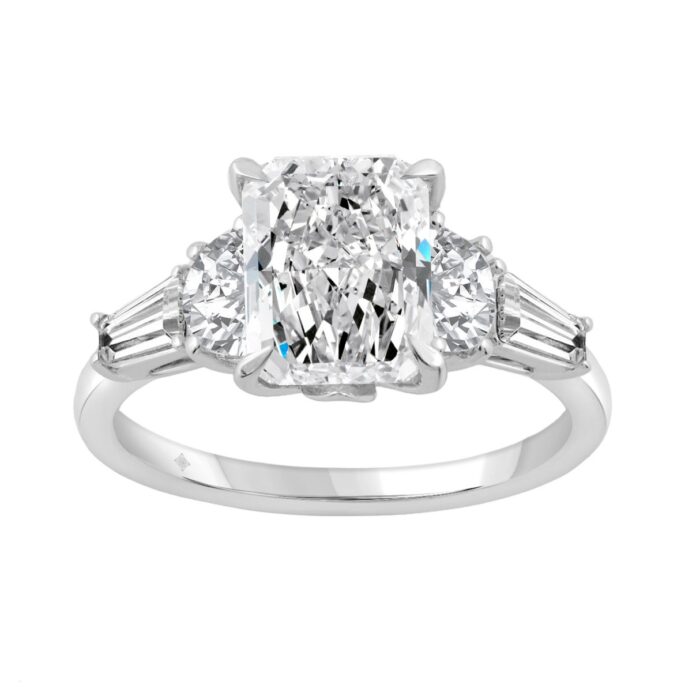 20918795_EC-122865W-1214x1214.jpg 14K WHITE GOLD 4.00CT RADIANT/HALF MOON/TAPER BAGUETTE DIAMOND LADIES RING - Image 1