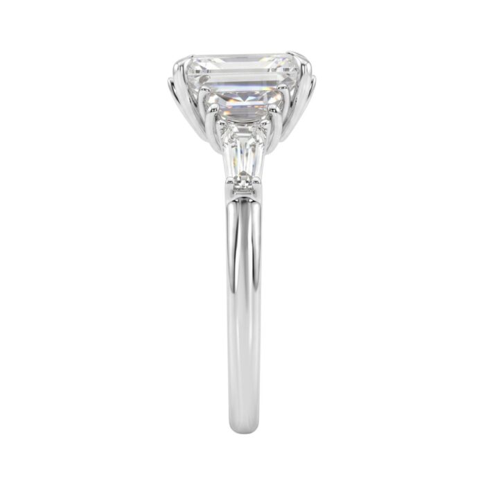 14K WHITE GOLD 4.00CT RADIANT/HALF MOON/TAPER BAGUETTE DIAMOND LADIES RING - Image 3