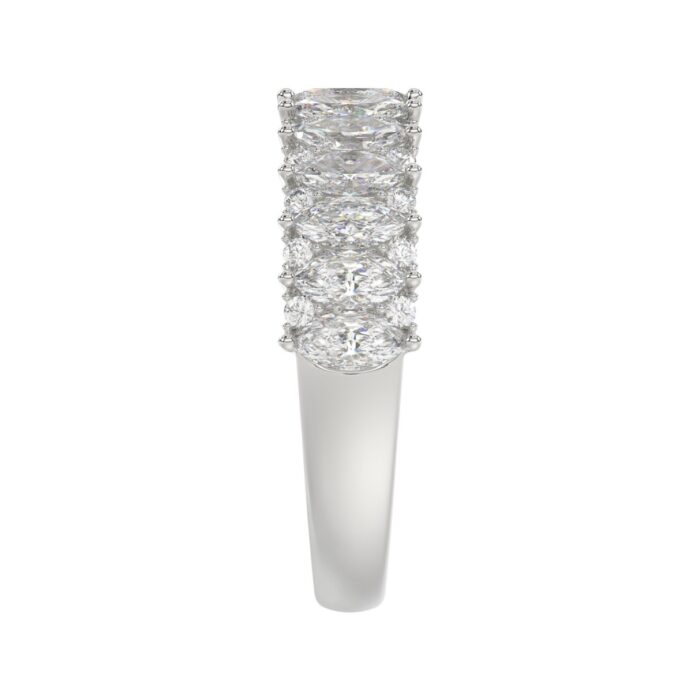 14K WHITE GOLD 1 1/2CT ROUND/MARQUISE DIAMOND LADIES BAND - Image 4