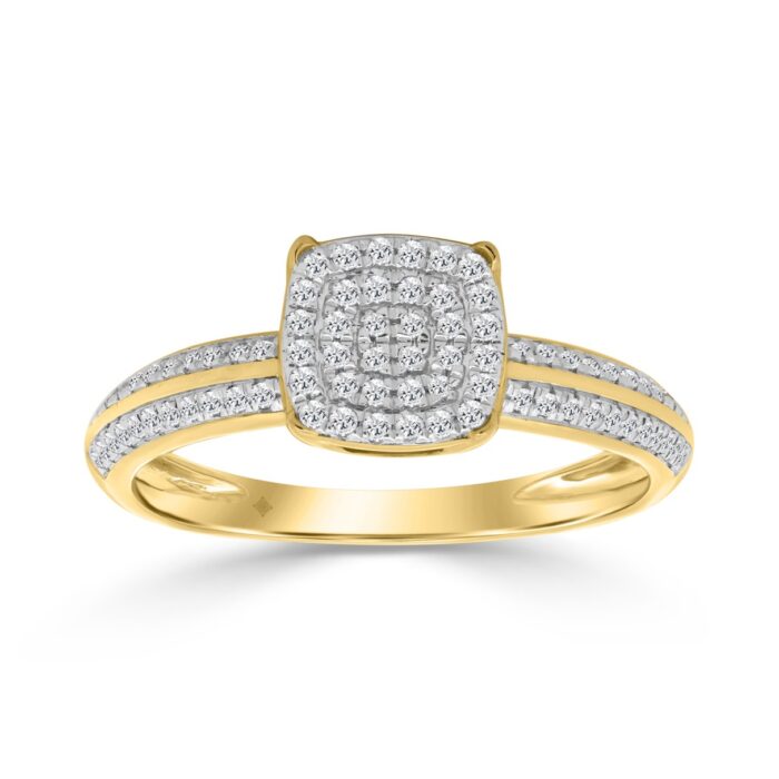 10K YELLOW GOLD 1/5CT ROUND DIAMOND LADIES RING - Image 1
