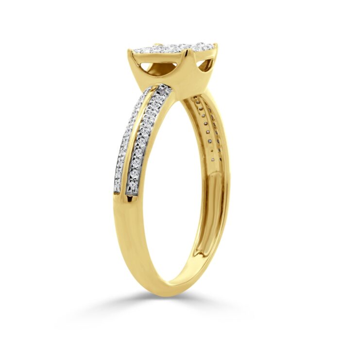 10K YELLOW GOLD 1/5CT ROUND DIAMOND LADIES RING - Image 2
