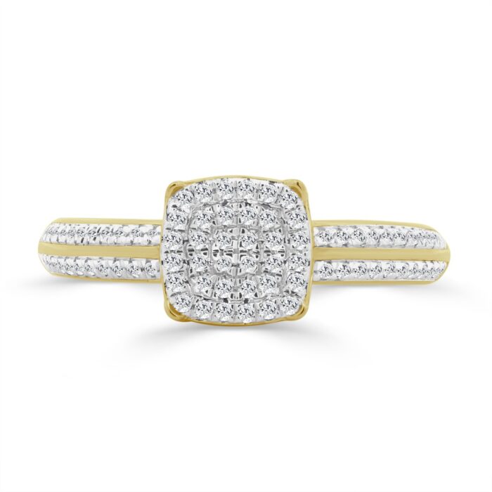 10K YELLOW GOLD 1/5CT ROUND DIAMOND LADIES RING - Image 3