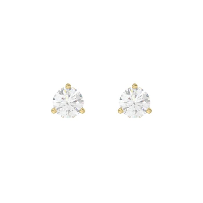 14K Yellow Gold 1 1/2Ct Round Diamond Solitaire Earrings For Women Classic Diamond Stud Earrings - Image 1