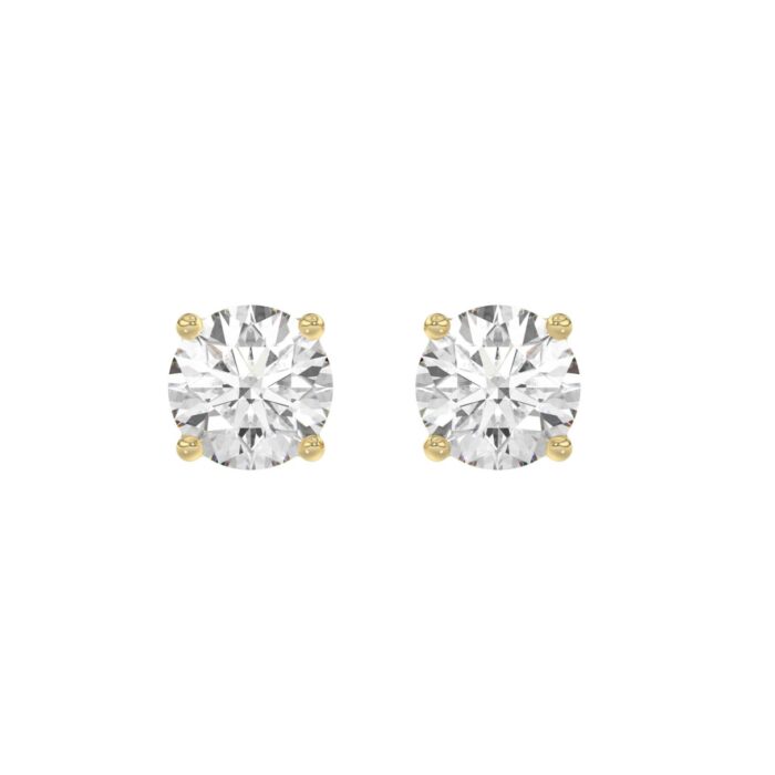 20918811_EC-154860Y-1214x1214.jpg 14K Yellow Gold 4.00 Ct Lab Grown Round Diamond Stud Earrings Brilliant Cut Diamond Earrings For Women - Image 1