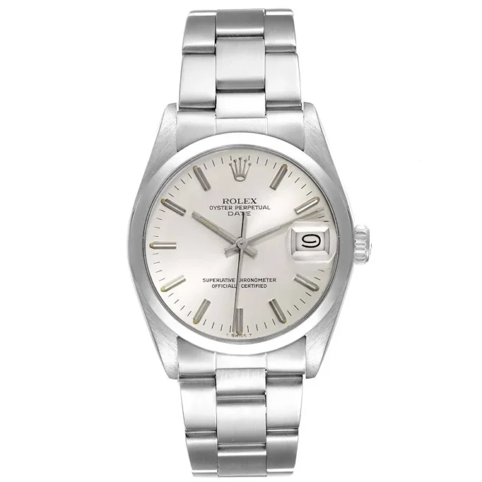Rolex Oyster Perpetual Date Silver Stick Dial on Oyster Bracelet Ref. 15000 - Image 1