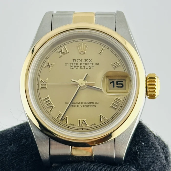 Rolex Datejust AM Champagne Roman Dial on Oyster Bracelet Ref. 69163 - Image 2