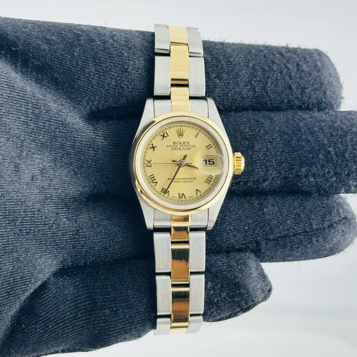 Rolex Datejust AM Champagne Roman Dial on Oyster Bracelet Ref. 69163 - Image 3
