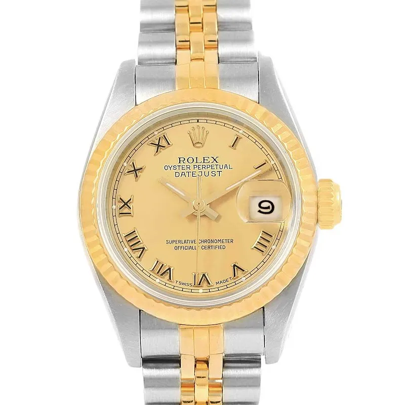 20918918_oqmqux690rod7wvsv36v3zenl5jo.webp Rolex Datejust AM Champagne Roman Dial on Oyster Bracelet Ref. 69163 - Image 1