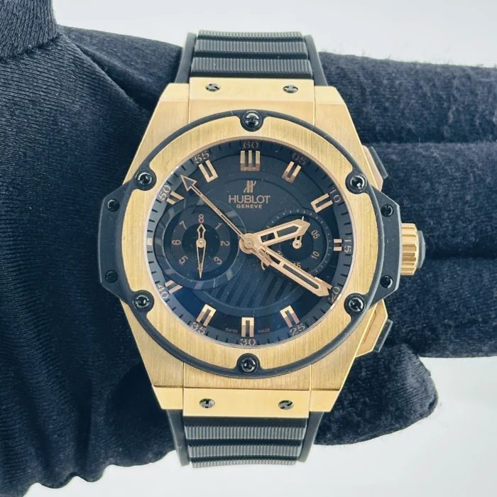 Hublot King Power Foudroyante Black Dial on Rubber-rose gold folding clasp Ref. 715.PX.1128.RX 18K - Image 2