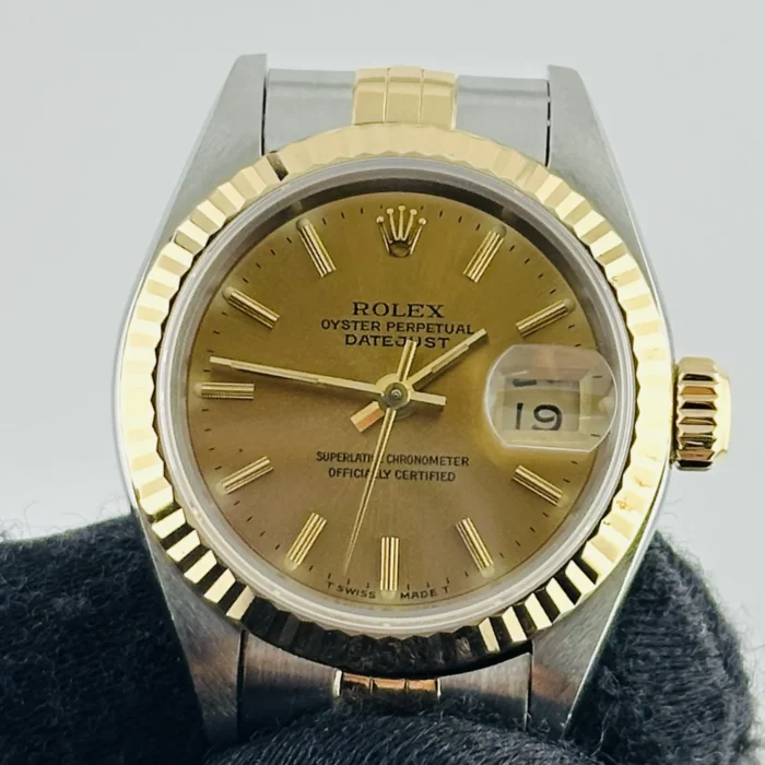 Rolex Datejust Lady Champagne Stick Dial on D-Link Jubilee Bracelet Ref. 69173 - Image 2
