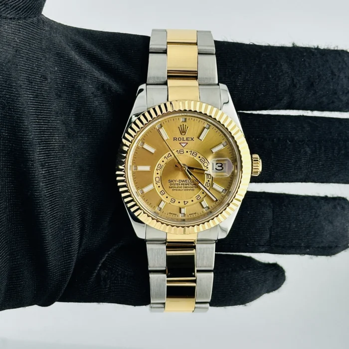 Rolex SkyDweller Champagne Dial on Oyster Bracelet Ref. 326933 with Card (New Style White) 2018 - Image 2