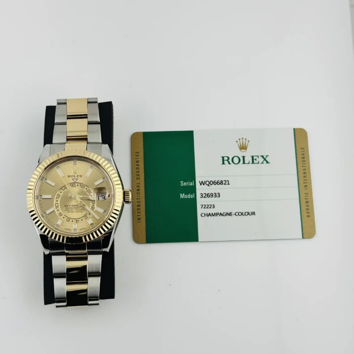 Rolex SkyDweller Champagne Dial on Oyster Bracelet Ref. 326933 with Card (New Style White) 2018 - Image 6