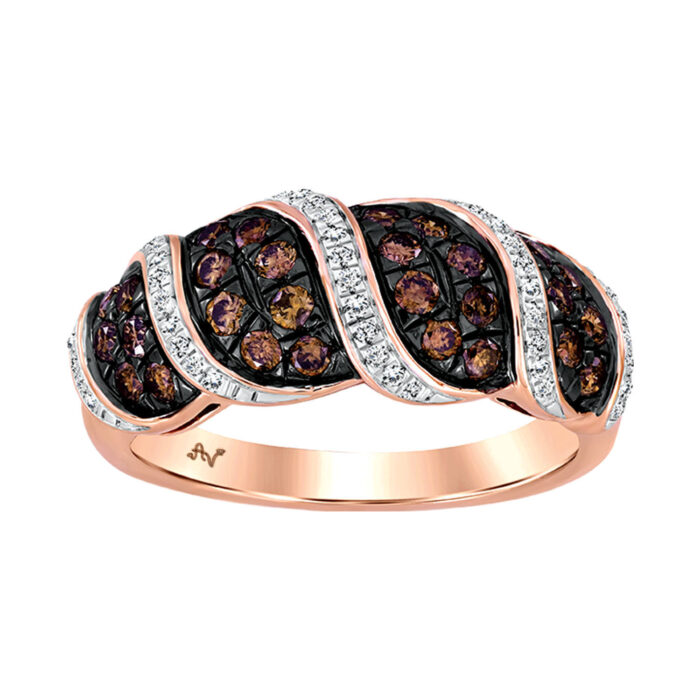 20924077_297299R-51247.jpg LADIES BAND 0.80CT ROUND/DARK BROWN DIAMOND 14K ROSE GOLD - Image 1