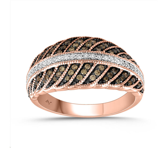 20924107_324132R-A-53686.jpg LADIES RING 0.50CT DARK BROWN/BLUE DIAMOND 14K ROSE GOLD - Image 1