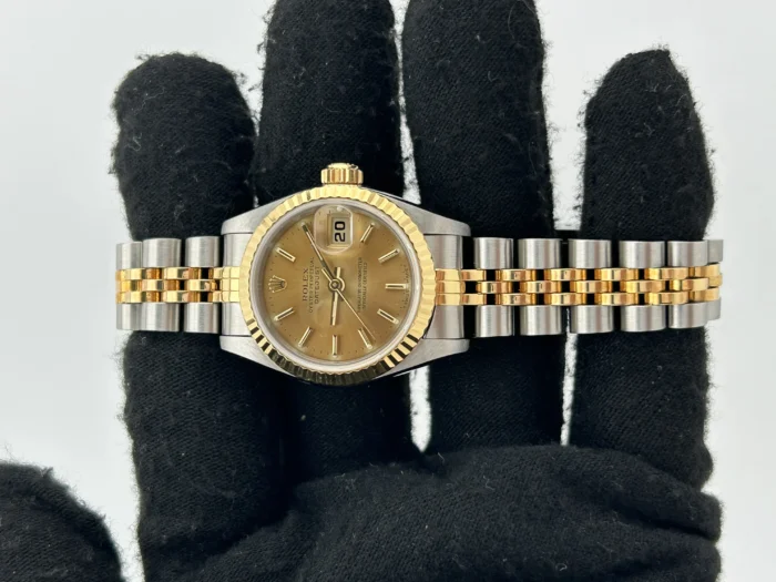 Rolex Datejust Lady Champagne Stick Dial on 2Tone Jubilee D-Link Bracelet Ref. 69173 - Image 2
