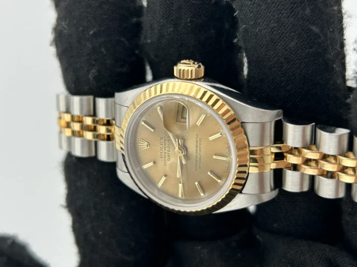 Rolex Datejust Lady Champagne Stick Dial on 2Tone Jubilee D-Link Bracelet Ref. 69173 - Image 3