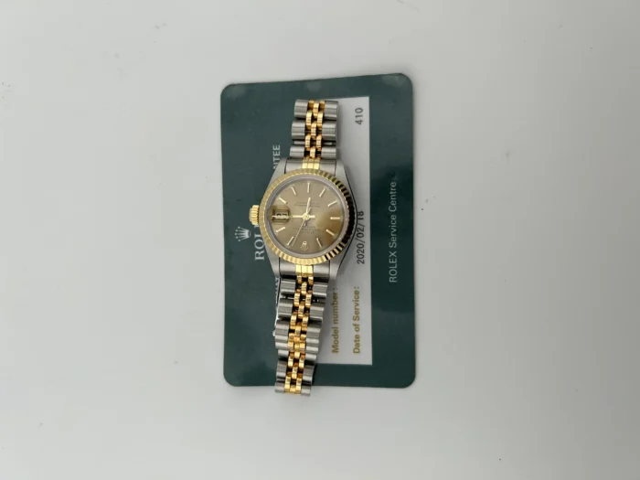 Rolex Datejust Lady Champagne Stick Dial on 2Tone Jubilee D-Link Bracelet Ref. 69173 - Image 7