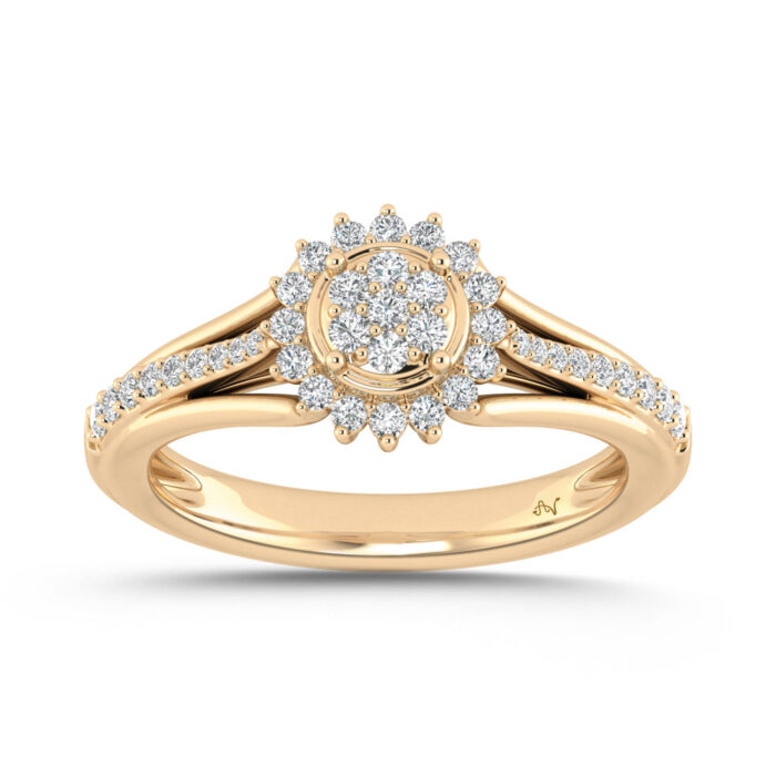 20926597_348289Y-4946117.jpg LADIES RING 0.33CT ROUND DIAMOND 10K YELLOW GOLD - Image 1
