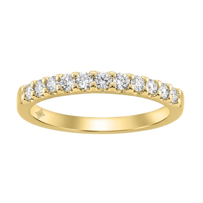 20926719_EC-155606Y-14K-1214x1214.jpg Elegant 14K Yellow Gold Ladies Diamond Wedding Band With 1/3Ct Round Diamonds - Image 1