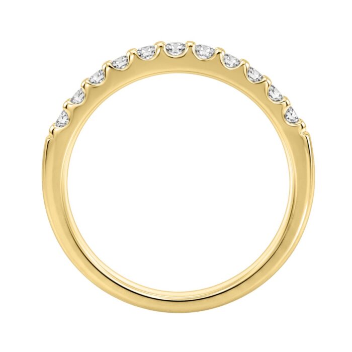 Elegant 14K Yellow Gold Ladies Diamond Wedding Band With 1/3Ct Round Diamonds - Image 2