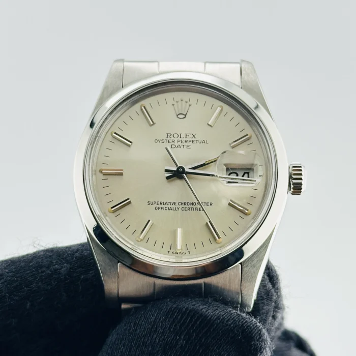 Rolex Oyster Perpetual Date Silver Stick Dial on Oyster Bracelet Ref. 15000 - Image 3