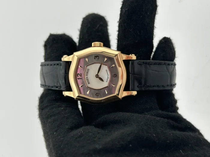 Roger Dubuis Sympathie White MOP Dial on Black Leather Strap Ref. S27 - Image 2