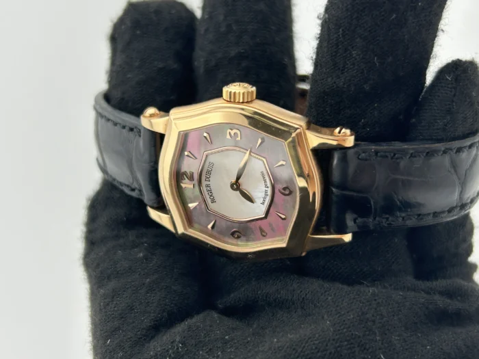 Roger Dubuis Sympathie White MOP Dial on Black Leather Strap Ref. S27 - Image 3