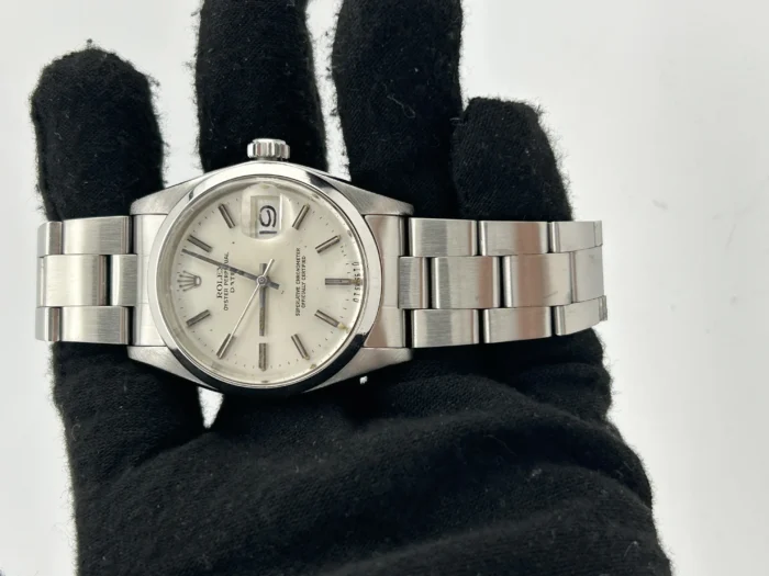 Rolex Oyster Perpetual Date Silver Index Dial on Oyster Steel Bracelet Ref. 1500 - Image 1