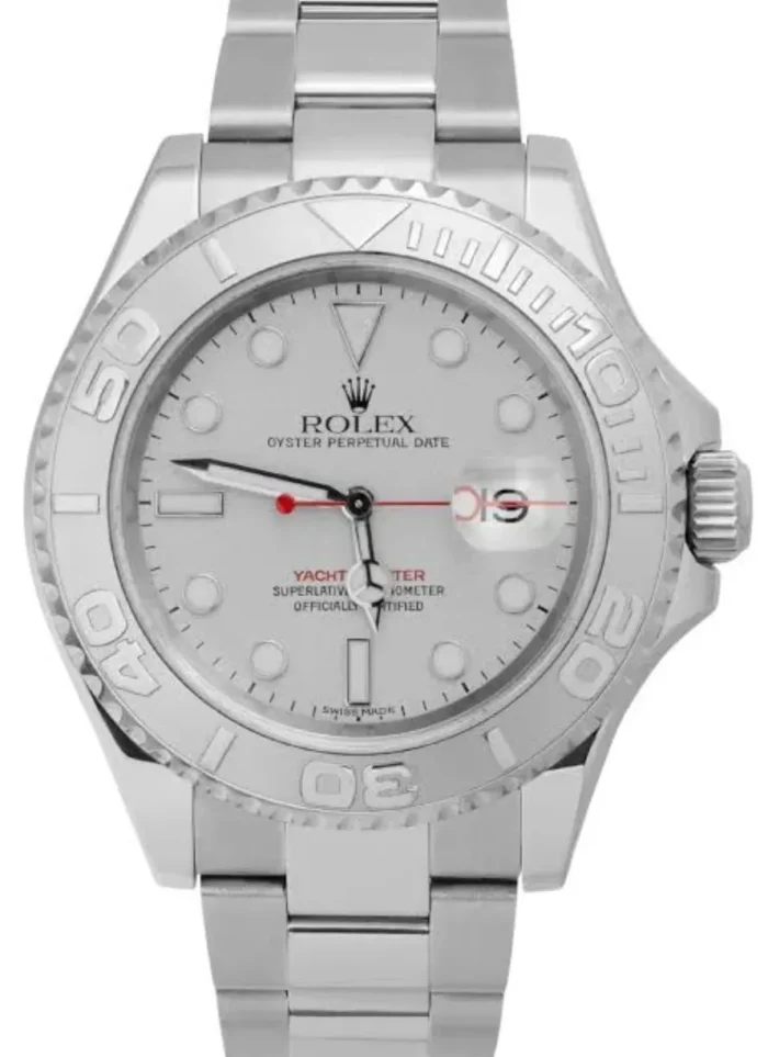 Rolex Yacht Master Platinum Dial on Oyster Steel Bracelet Ref. 16622 with Papers 2000 - Image 1