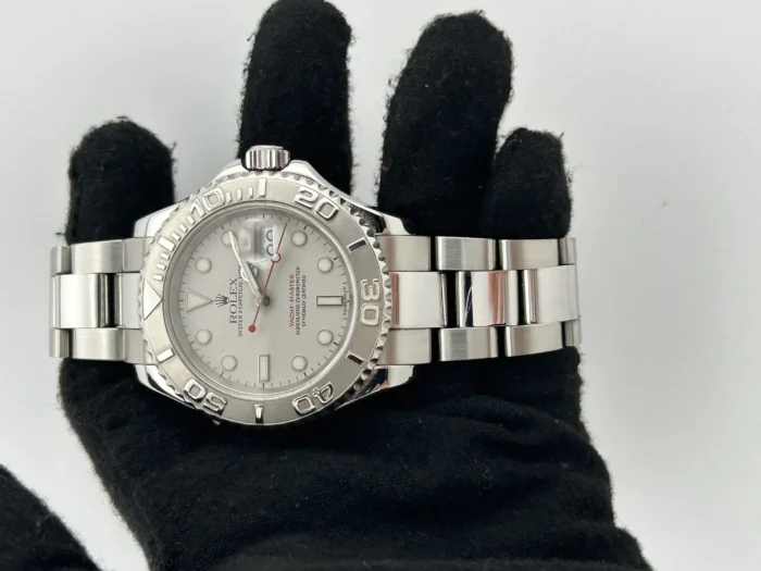 Rolex Yacht Master Platinum Dial on Oyster Steel Bracelet Ref. 16622 with Papers 2000 - Image 2