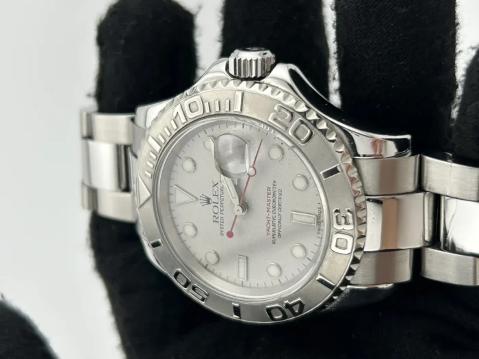 Rolex Yacht Master Platinum Dial on Oyster Steel Bracelet Ref. 16622 with Papers 2000 - Image 3