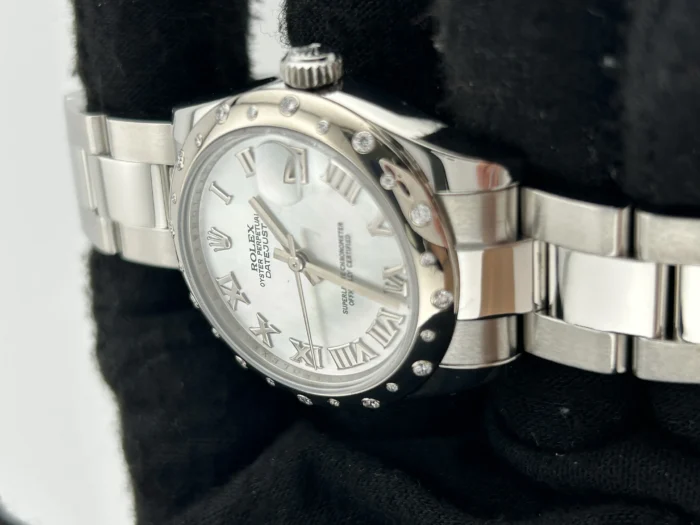 Rolex Datejust 31 White MOP /Roman Numerals Dial on Oyster Steel Bracelet Ref. 178344 with Card (Old Green) 2014 - Image 3