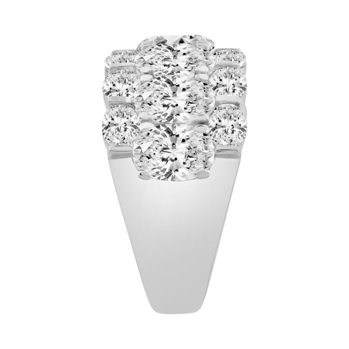 14K White Gold 5 1/3Ct Oval Diamond Cluster Ring For Women Luxury Statement Fashion Ring (Color F-G -Clarity Vs1/Vs2) - Image 2