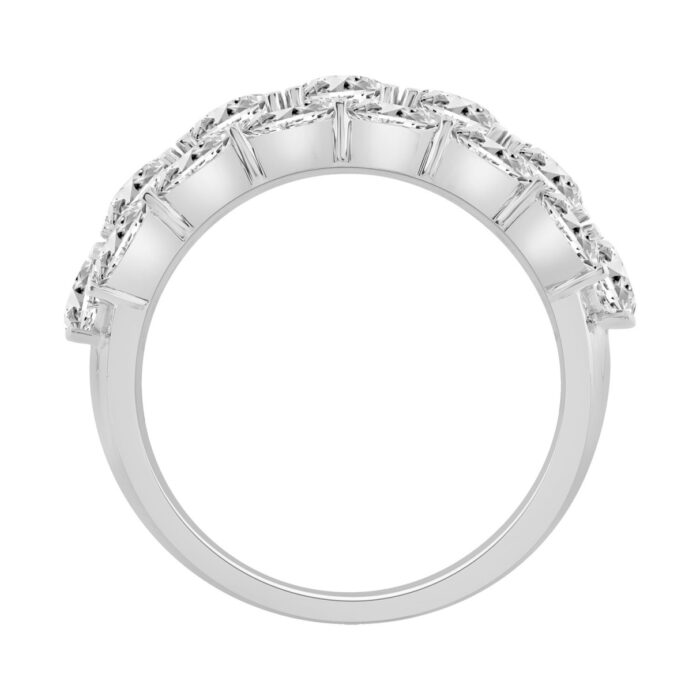 14K White Gold 5 1/3Ct Oval Diamond Cluster Ring For Women Luxury Statement Fashion Ring (Color F-G -Clarity Vs1/Vs2) - Image 3