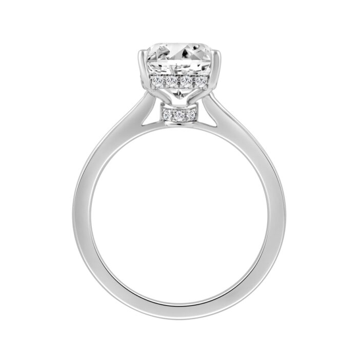14K WHITE GOLD 3 1/2CT ROUND/BAGUETTE/RADIANT DIAMOND LADIES RING (CENTER STONE RADIANT DIAMOND 3CT) - Image 2