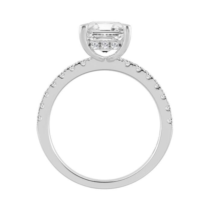 14K WHITE GOLD 3 1/2CT ROUND/RADIANT DIAMOND LADIES RING (CENTER STONE RADIANT DIAMOND 3CT) - Image 3