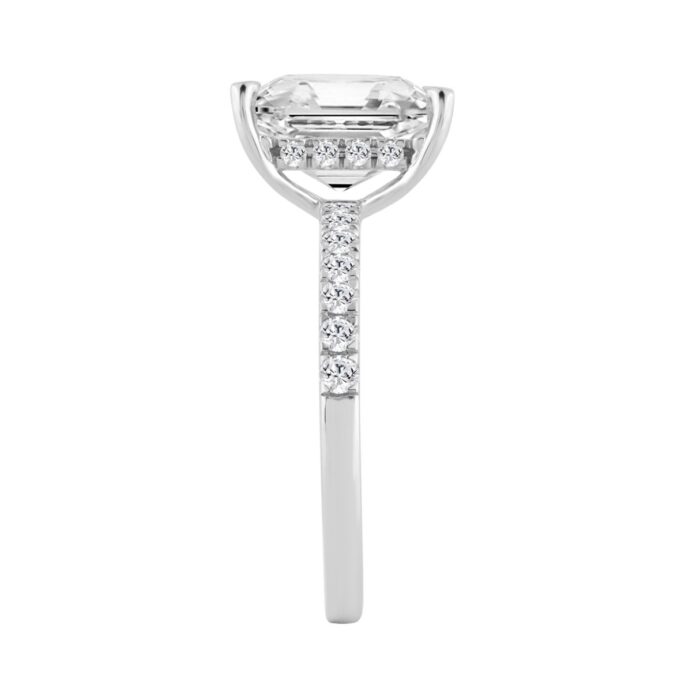 14K WHITE GOLD 3 1/2CT ROUND/RADIANT DIAMOND LADIES RING (CENTER STONE RADIANT DIAMOND 3CT) - Image 2