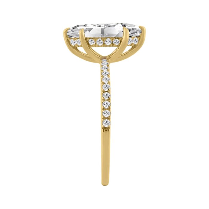 14K YELLOW GOLD 1 3/4CT MARQUISE/ROUND DIAMOND LADIES RING (CENTER STONE MARQUISE DIAMOND 1 1/2CT) - Image 3