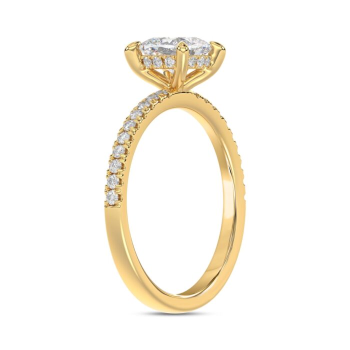 14K YELLOW GOLD 1 3/4CT ROUND/CUSHION DIAMOND LADIES RING (CENTER STONE CUSHION DIAMOND 1 1/2CT) - Image 3