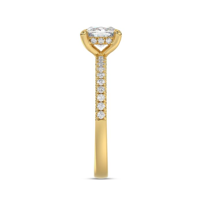 14K YELLOW GOLD 1 3/4CT ROUND/CUSHION DIAMOND LADIES RING (CENTER STONE CUSHION DIAMOND 1 1/2CT) - Image 4