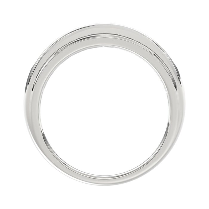 Luxury 14K White Gold 1.00Ct Men's Round Cut Lab Grown Diamond Band - Image 4