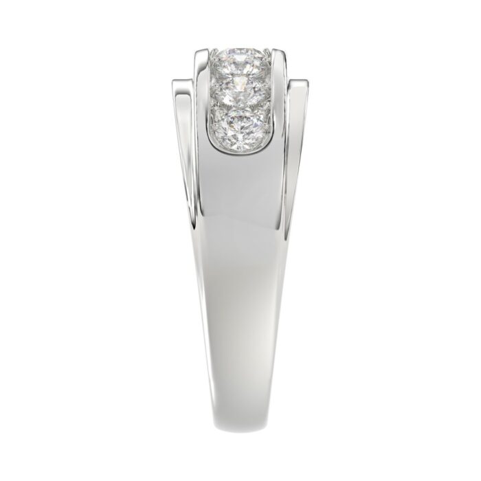 Luxury 14K White Gold 1.00Ct Men's Round Cut Lab Grown Diamond Band - Image 2