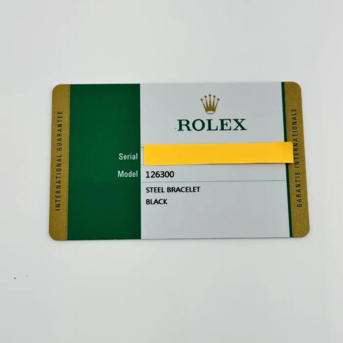 Rolex Datejust Black Index Dial on Oyster Bracelet Ref. 126300 with Card (New Style White) 2018 - Image 2