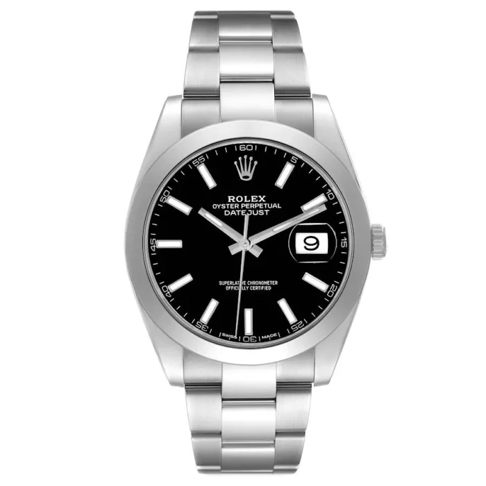 Rolex Datejust Black Index Dial on Oyster Bracelet Ref. 126300 with Card (New Style White) 2018 - Image 1