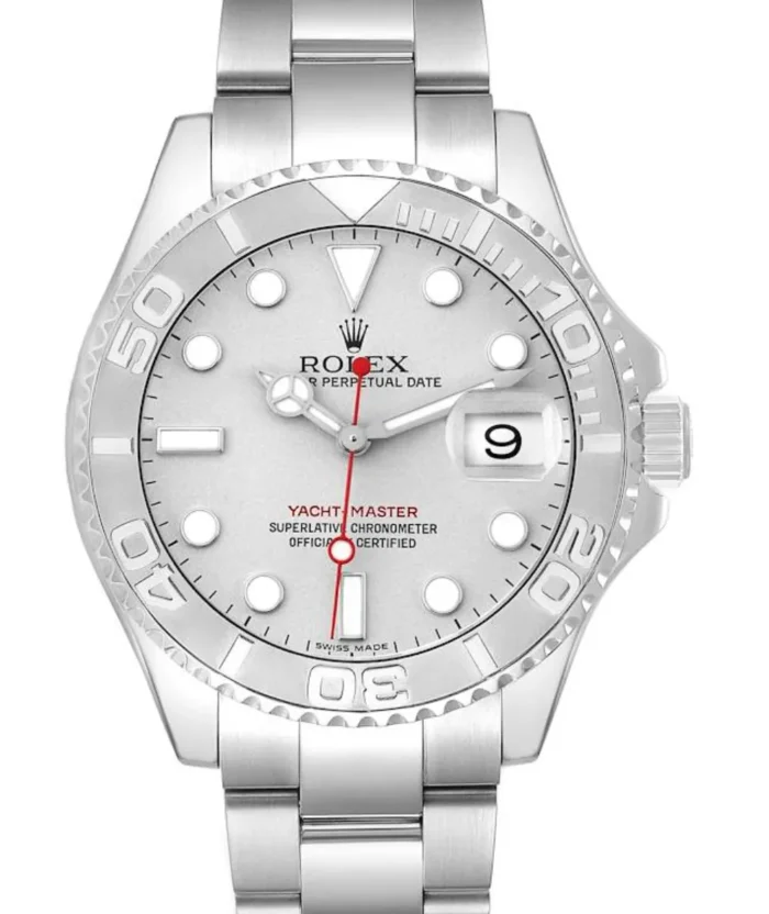 Rolex Yacht Master Platinum Dial on Oyster Steel Bracelet Ref. 16622 with Papers 2006 - Image 1