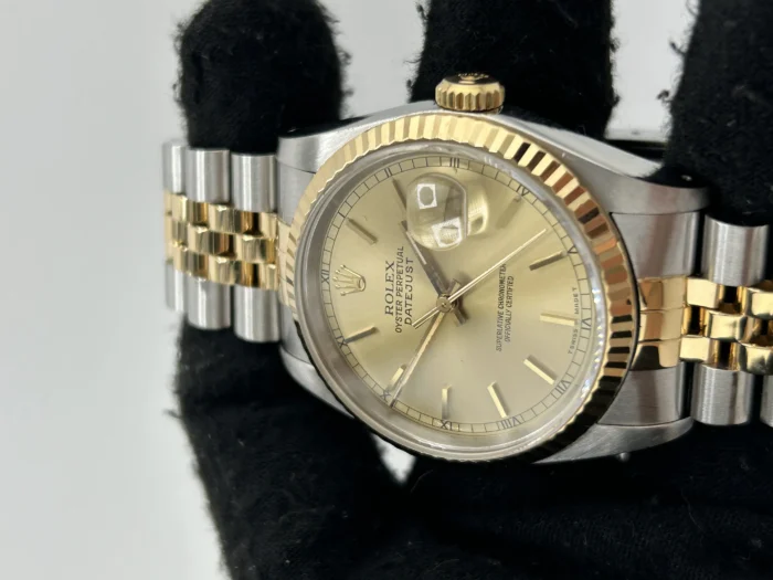 Rolex Datejust 36 Champagne Stick Dial on 2Tone Jubilee D-Link Bracelet Ref. 16233 - Image 2