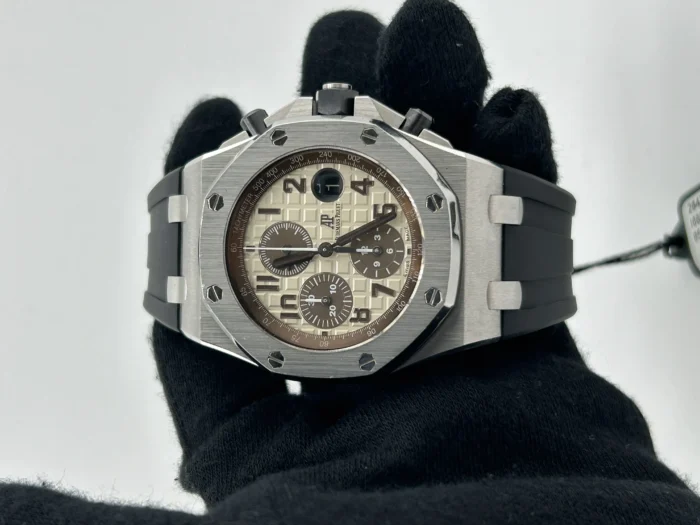 Audemars Piguet Offshore Selfwinding Chronograph Ivory / Cream Dial on Leather Strap Ref. 26470ST.OO.A801CR.01 with Papers 2016 - Image 2