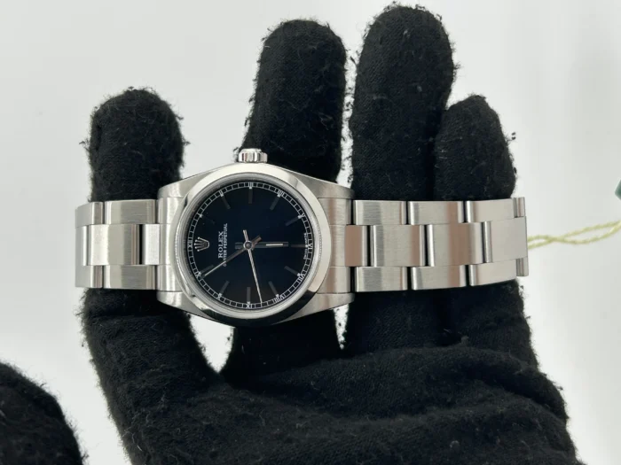 Rolex Oyster Perpetual 31 Black Stick Dial on Stainless Steel Bracelet Ref. 77080 with Papers 2006 - Image 2